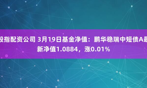 股指配资公司 3月19日基金净值：鹏华稳瑞中短债A最新净值1.0884，涨0.01%